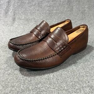 Frye Lewis Penny Loafers Men’s Size 9 Saddle Brown Leather Moc Toe Slip On
